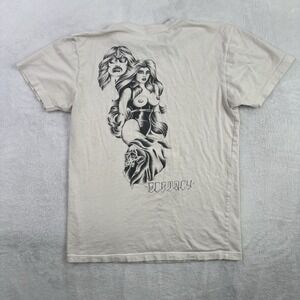 Division Agony Ecstacy Beige Short Sleeve Graphic Tattoo Shirt Girl Men's S